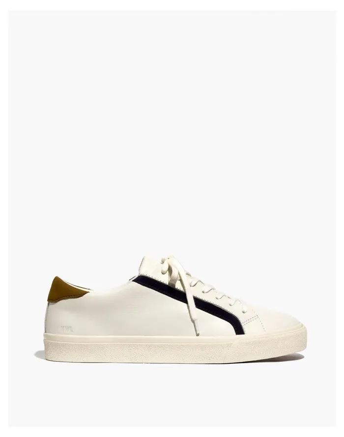 Men Sidewalk Low Top Sneakers In Leather Spiced Olive Multi Madewell Sneakers