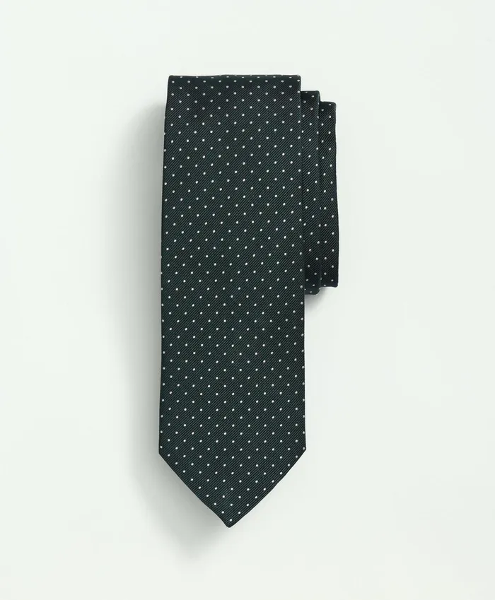 Men Silk Mini Dot Tie Dark Green Brooks Brothers Ties and Pocket Squares