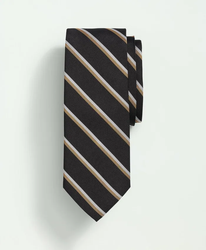 Men Silk Mini Rep Striped Tie Blackgold Brooks Brothers Ties and Pocket Squares