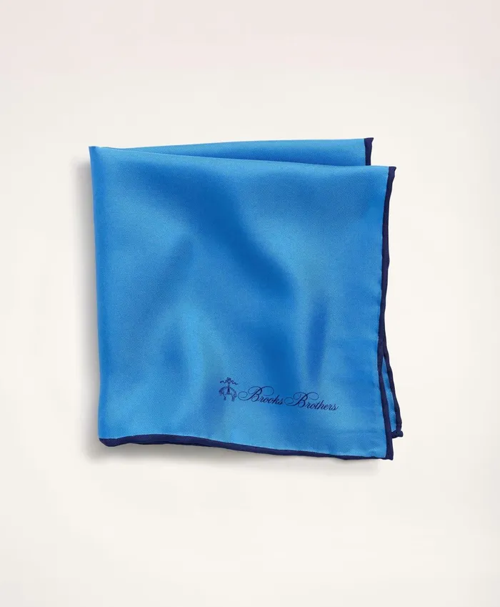 Men Silk Pocket Square Light Blue Brooks Brothers Ties and Pocket Squares