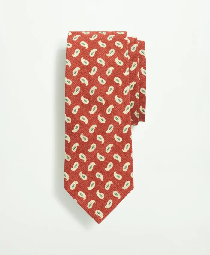 Men Silk Text Print Tie Redgreen Brooks Brothers Ties and Pocket Squares