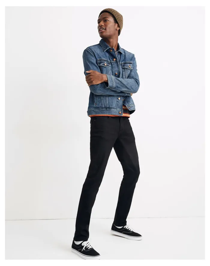 Men Slim Jeans In Black Wash Black Madewell Jeans