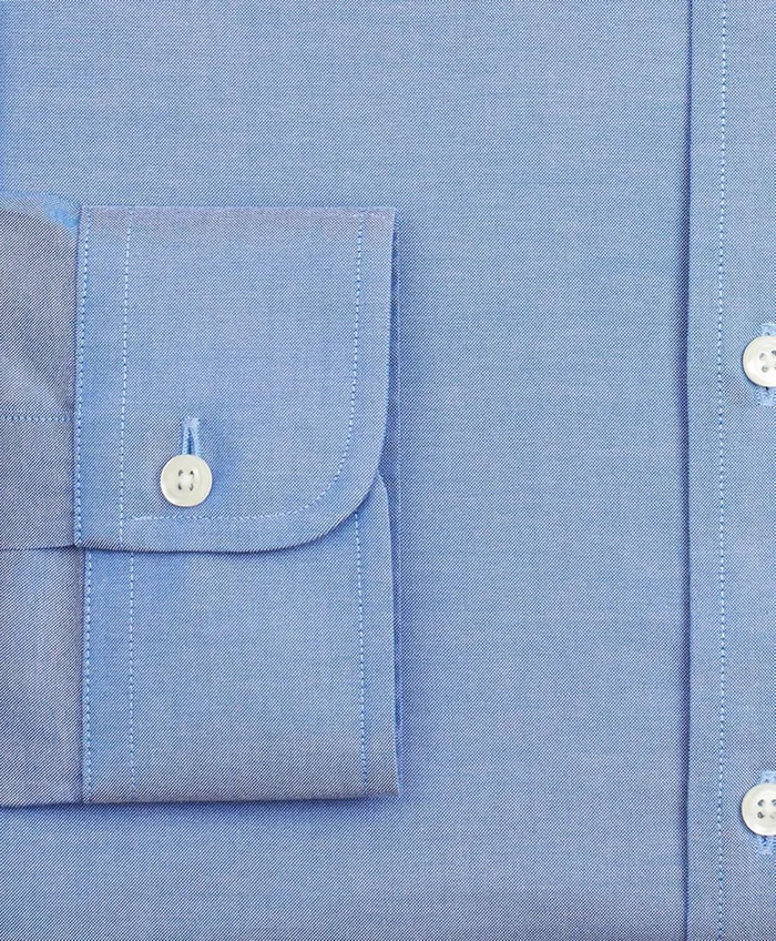 Men Stretch Milano SlimFit Dress Shirt NonIron Pinpoint Ainsley Collar Blue Brooks Brothers Dress Shirts