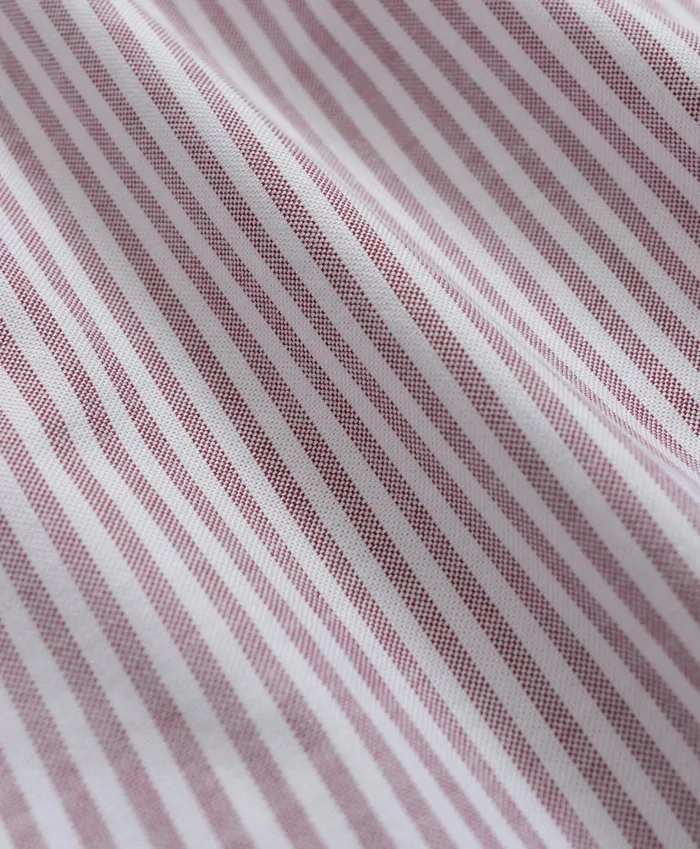 Men Stretch NonIron Oxford ButtonDown Collar Stripe ShortSleeve Sport Shirt Burgundy Brooks Brothers Sport Shirts