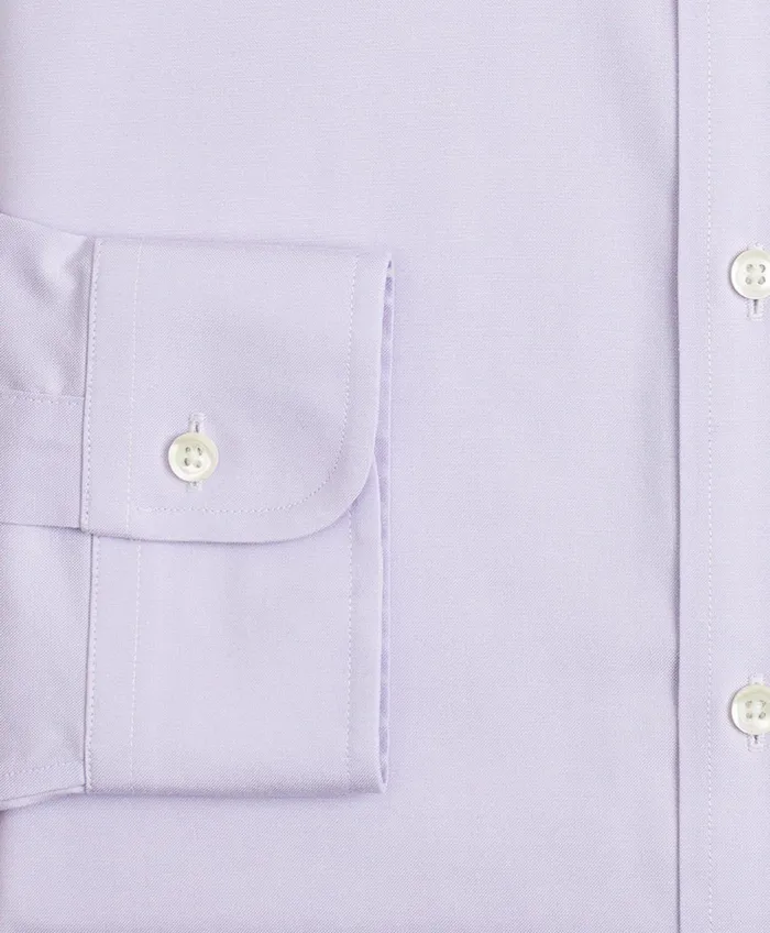 Men Stretch Supima Cotton NonIron Pinpoint Oxford ButtonDown Collar Dress Shirt Lavender Brooks Brothers Dress Shirts