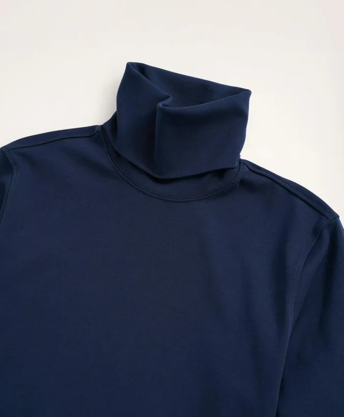 Men Stretch Supima Cotton Turtleneck Navy Brooks Brothers TShirts and Sweats