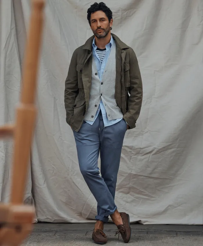 Men Supima Cotton ButtonFront Cardigan Grey Heather Brooks Brothers Sweaters