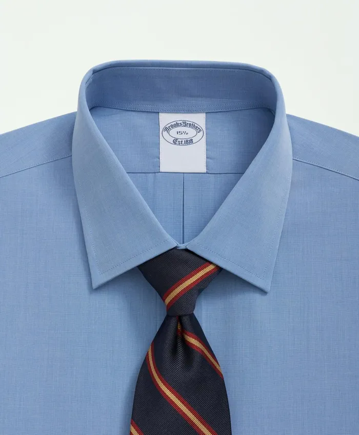 Men Supima Cotton Poplin Ainsley Collar Dress Shirt Blue Brooks Brothers Dress Shirts