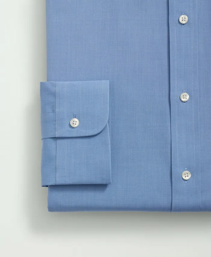 Men Supima Cotton Poplin Ainsley Collar Dress Shirt Blue Brooks Brothers Dress Shirts