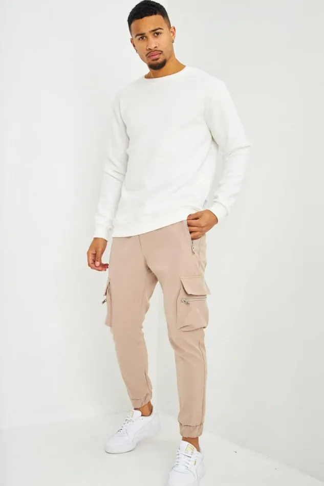 Men Sweat Blanc Col Rond White Brentiny Paris Sweatshirts and Pullovers