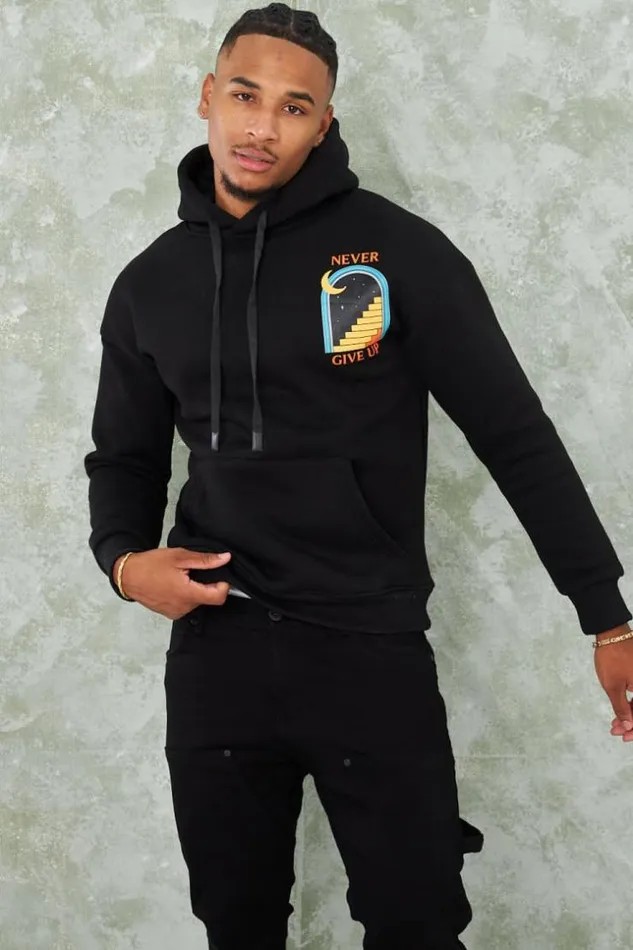 Men Sweat Noir Capuche 034Never Give Up 034 Black Brentiny Paris Sweatshirts and Pullovers Men Sweat Noir Capuche 034Never Give Up 034 Black Brentiny Paris Sweatshirts and Pullovers