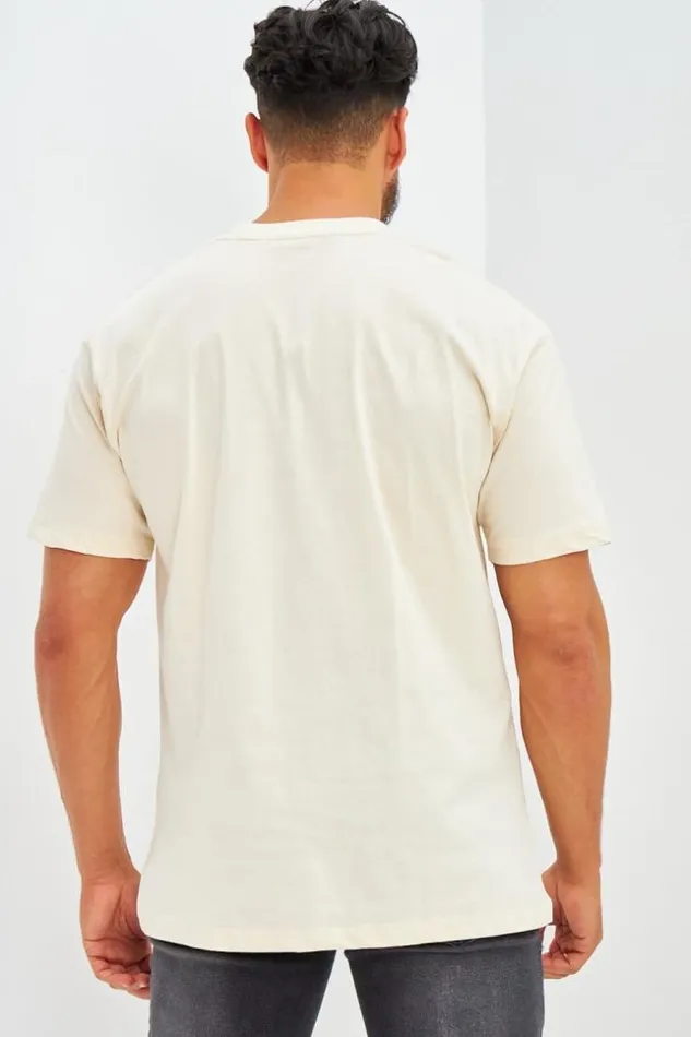 Men TShirt Basique Oversize Floqu Saints Ivoire Beige Brentiny Paris TShirts