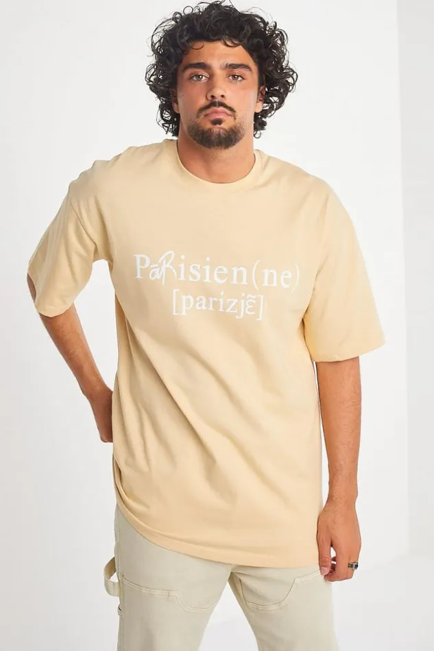 Men TShirt Beige 034ParisienNe 034 Beige Brentiny Paris TShirts