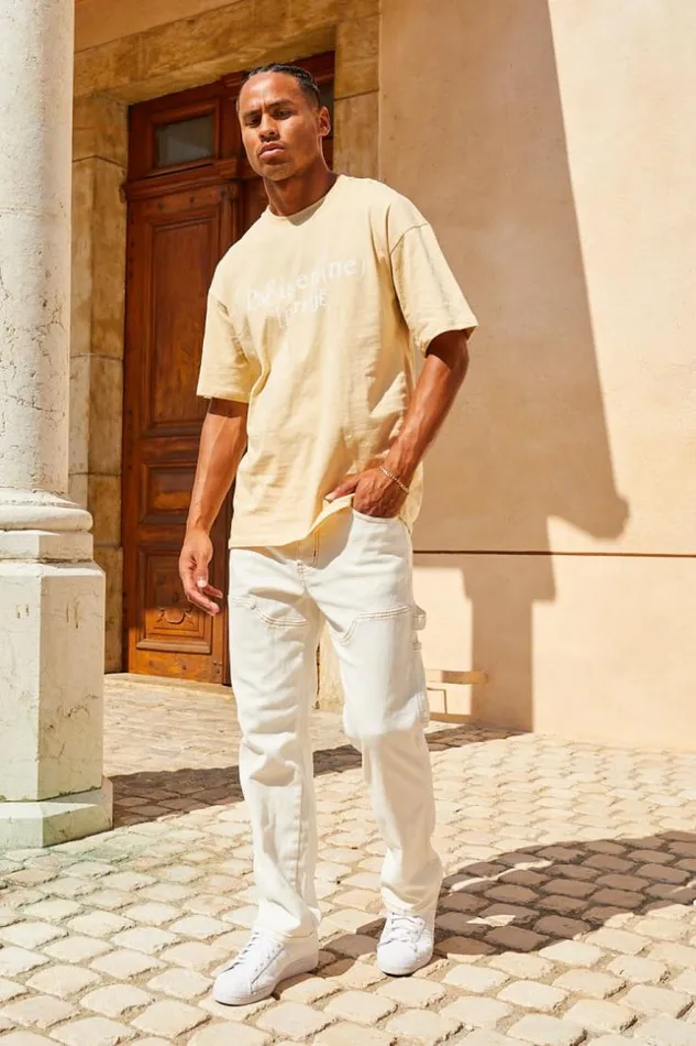 Men TShirt Beige 034ParisienNe 034 Beige Brentiny Paris TShirts