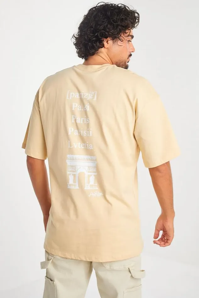 Men TShirt Beige 034ParisienNe 034 Beige Brentiny Paris TShirts