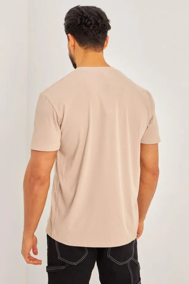 Men TShirt Beige Ctel Manches Courtes Beige Brentiny Paris TShirts