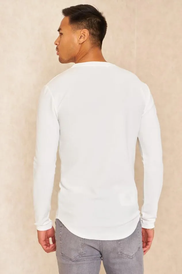 Men TShirt Manches Longues Textur Blanc White Brentiny Paris TShirts