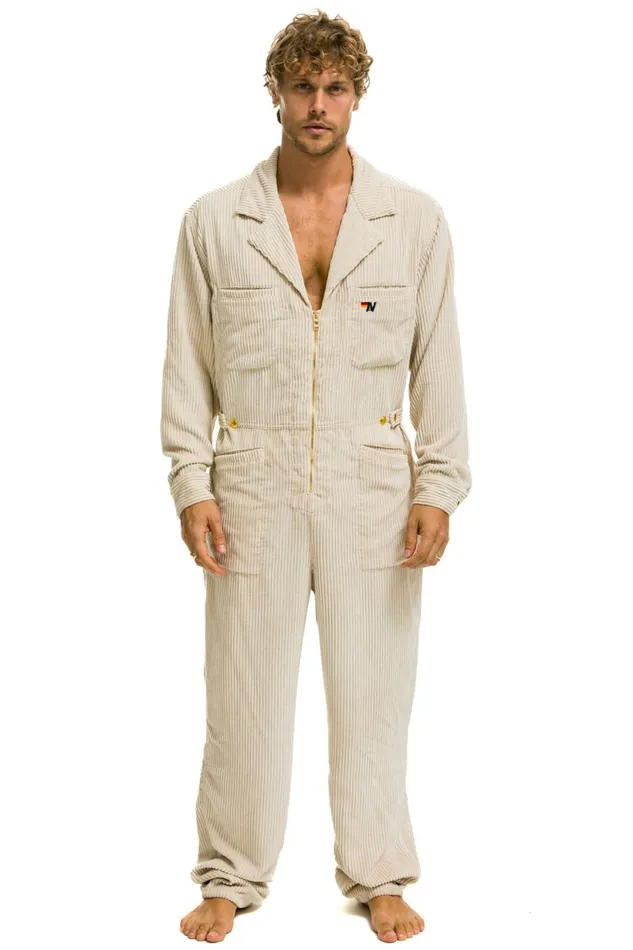 Men UNISEX CORDUROY FLIGHT SUIT 8211 VINTAGE WHITE Aviator Nation Outerwear Men UNISEX CORDUROY FLIGHT SUIT 8211 VINTAGE WHITE Aviator Nation Outerwear