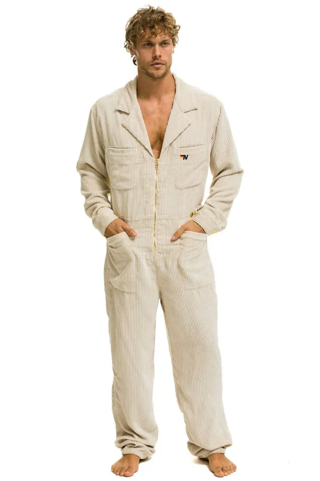 Men UNISEX CORDUROY FLIGHT SUIT 8211 VINTAGE WHITE Aviator Nation Outerwear Men UNISEX CORDUROY FLIGHT SUIT 8211 VINTAGE WHITE Aviator Nation Outerwear