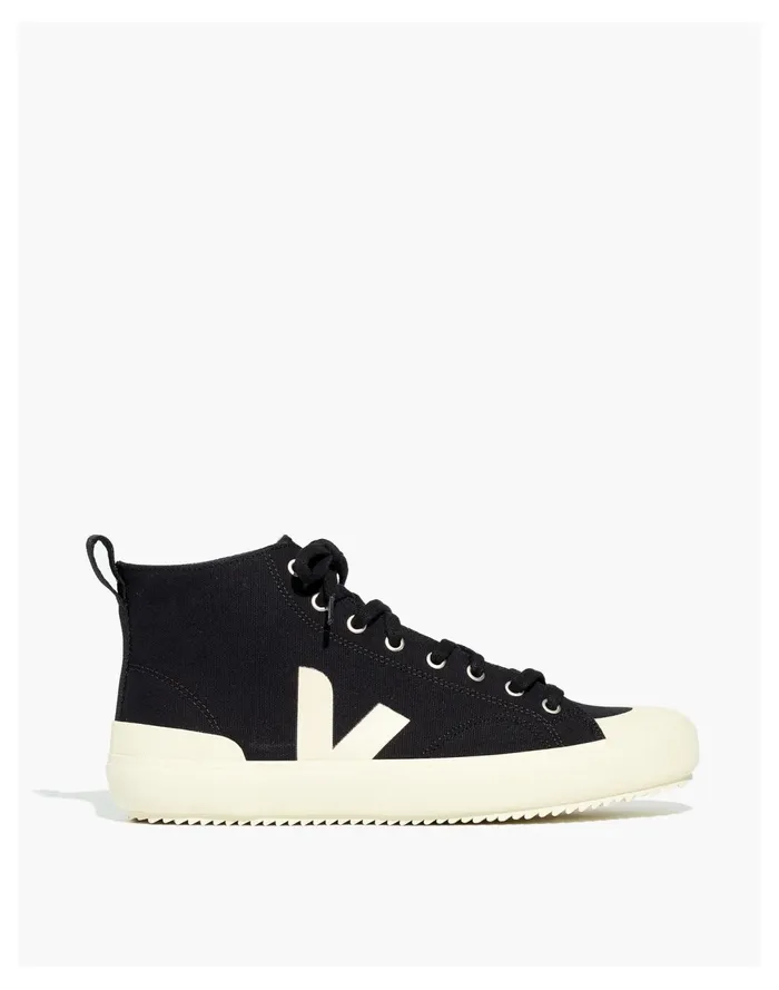 Men Veja Nova High Top Sneakers In Canvas Black Pierre Madewell Sneakers