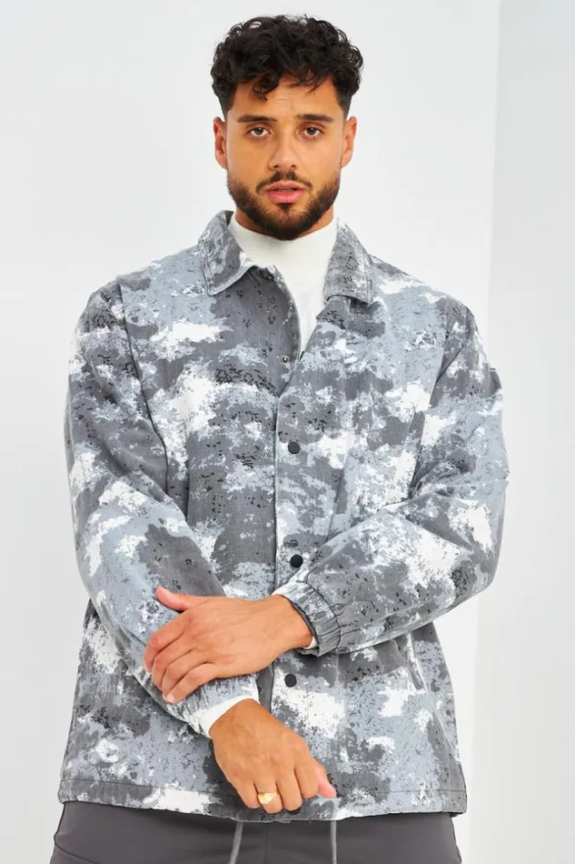 Men Veste En Jeans Grise Tachete Grey Brentiny Paris Jackets