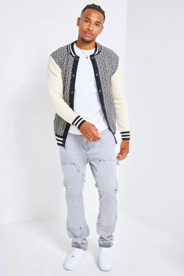Men Veste Noire En Laine Motif Grec Black Brentiny Paris Jackets