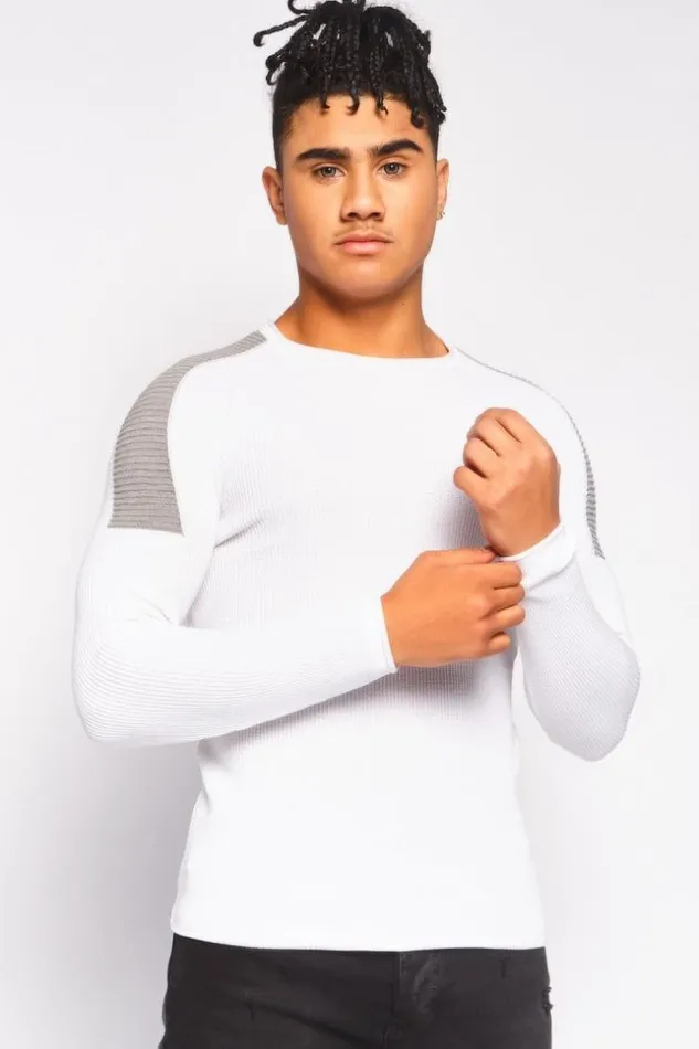 Men WhiteGrey Sweater Brentiny Paris Sweatshirts and Pullovers
