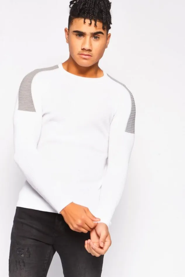 Men WhiteGrey Sweater Brentiny Paris Sweatshirts and Pullovers