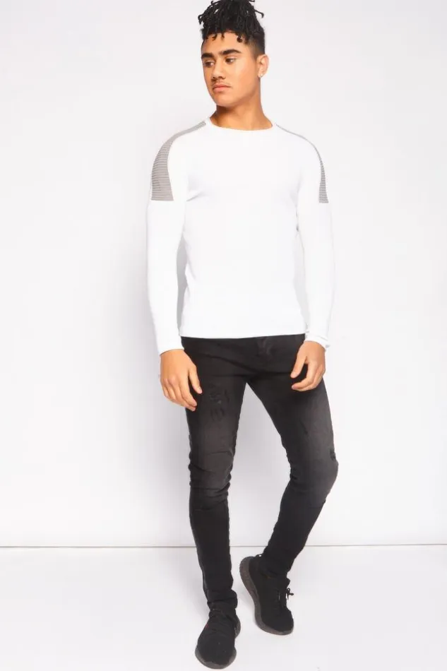 Men WhiteGrey Sweater Brentiny Paris Sweatshirts and Pullovers
