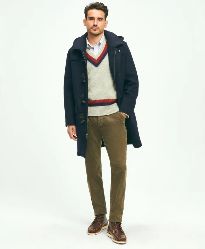 Men Wool Duffle Coat Navy Brooks Brothers Coats and Jackets