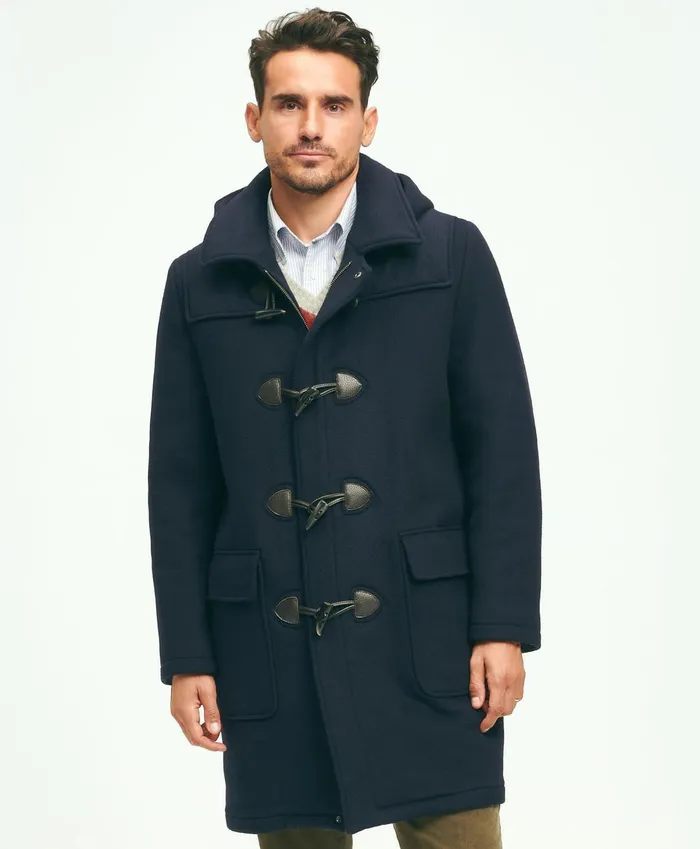 Men Wool Duffle Coat Navy Brooks Brothers Coats and Jackets