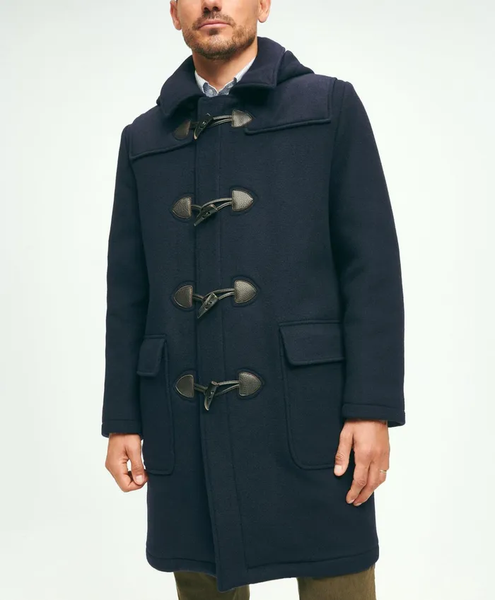 Men Wool Duffle Coat Navy Brooks Brothers Coats and Jackets
