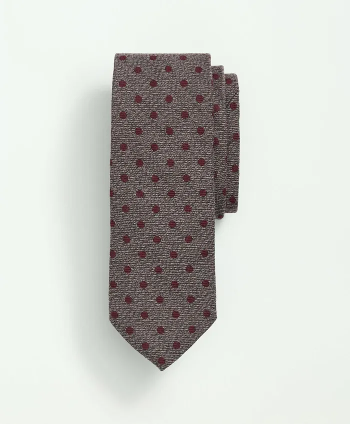 Men Wool Silk Bold Dot Tie Greyburgundy Brooks Brothers Ties and Pocket Squares