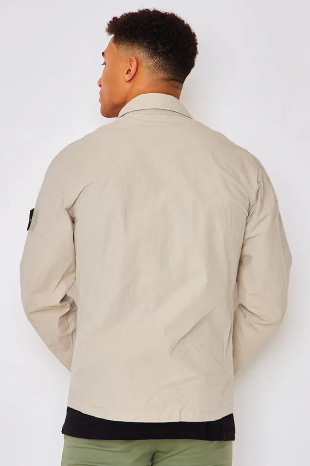 Men Zipped Overshirt In Beige Beige Brentiny Paris Shirts