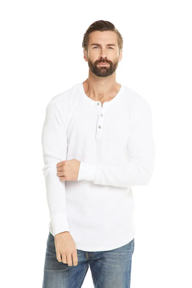 Mens Chaser Brand THERMAL LS HENLEY W CUFF Tops