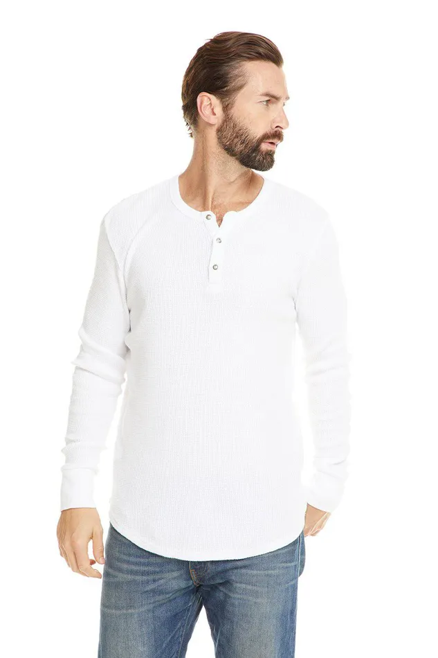 Mens Chaser Brand THERMAL LS HENLEY W CUFF Tops