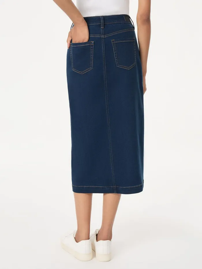 Midi Denim Front Slit Skirt West Point Wash Women Jones New York Pants and Skirts Midi Denim Front Slit Skirt West Point Wash Women Jones New York Pants and Skirts