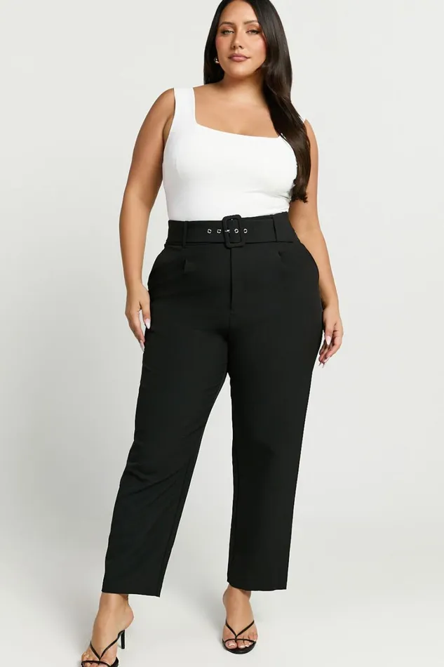 Milica Trousers 8211 Belted High Waisted Trousers In Black Women Showpo Pants