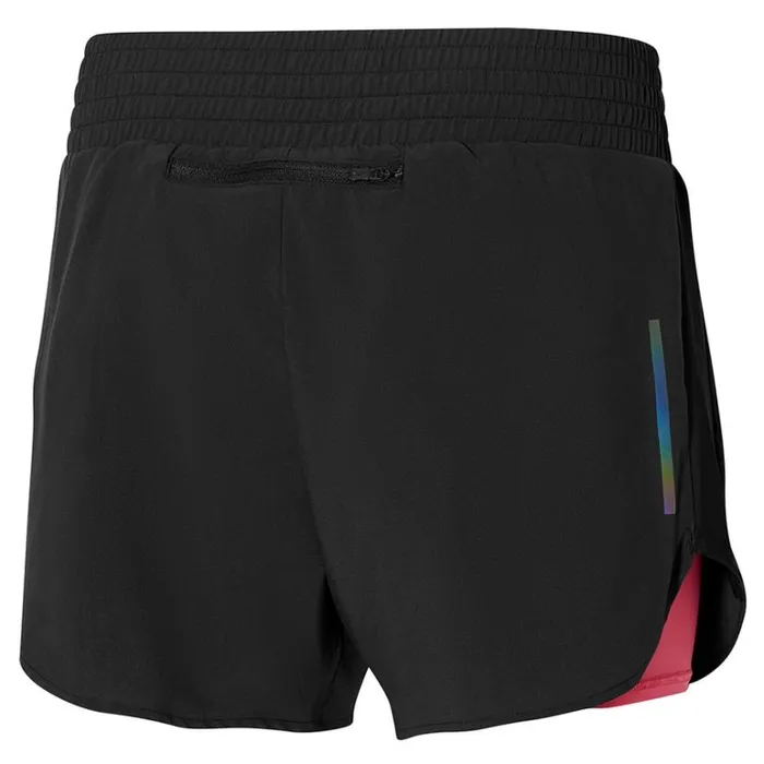 Mizuno 2in1 45 Short Blacksangria Sunset Women Shorts Mizuno 2in1 45 Short Blacksangria Sunset Women Shorts