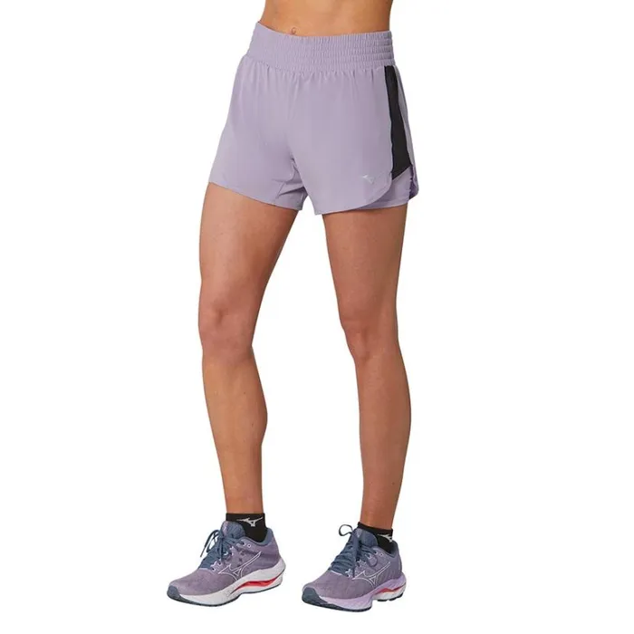Mizuno 2in1 45 Short Wisteriapastel Lilac Women Shorts Mizuno 2in1 45 Short Wisteriapastel Lilac Women Shorts