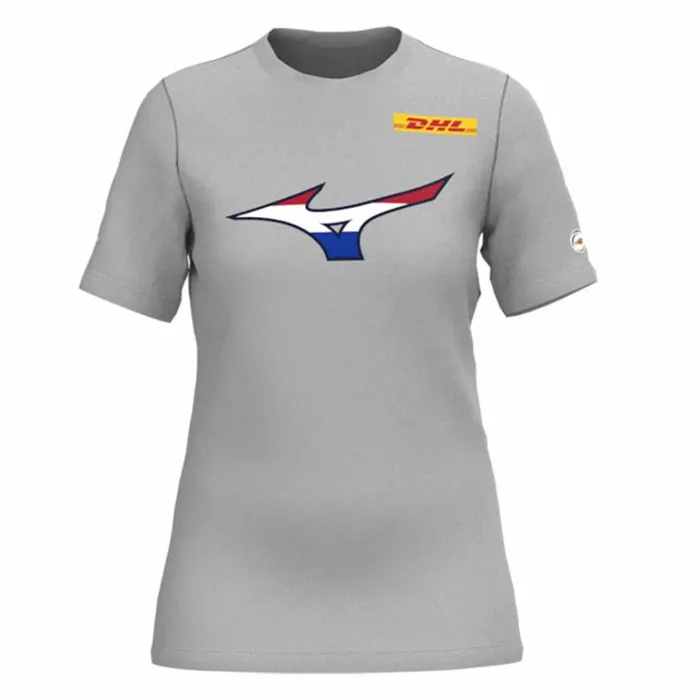 Mizuno Nevobo Nederland Tshirt Women Grey Women Tops
