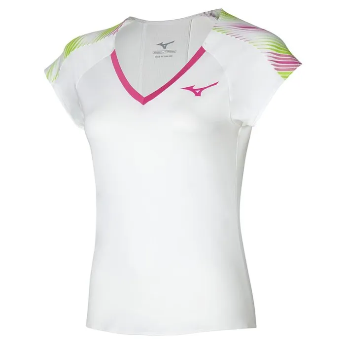 Mizuno Printed Tee Whitefuchsia Women Tops