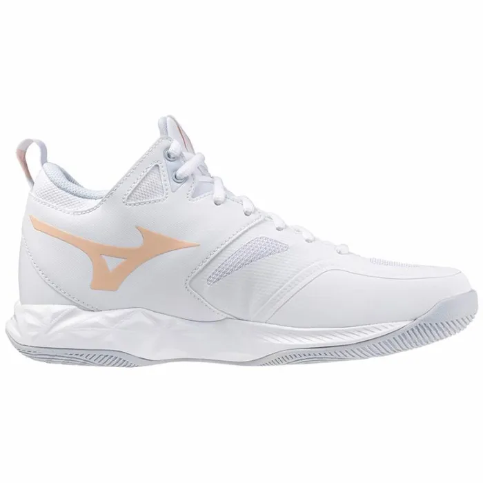 Mizuno WAVE DIMENSION MID Whitepeachparfaithalogenblue Women Volleyball Mizuno WAVE DIMENSION MID Whitepeachparfaithalogenblue Women Volleyball
