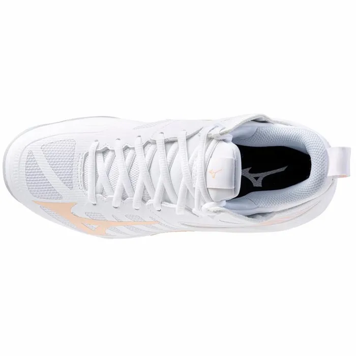 Mizuno WAVE DIMENSION MID Whitepeachparfaithalogenblue Women Volleyball Mizuno WAVE DIMENSION MID Whitepeachparfaithalogenblue Women Volleyball