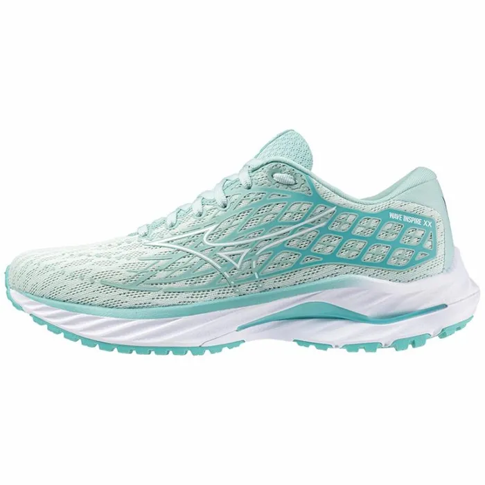 Mizuno WAVE INSPIRE 20 Eggshell Bluewhiteblue Turqu Women Running