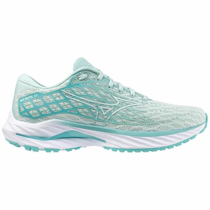 Mizuno WAVE INSPIRE 20 Eggshell Bluewhiteblue Turqu Women Running Mizuno WAVE INSPIRE 20 Eggshell Bluewhiteblue Turqu Women Running
