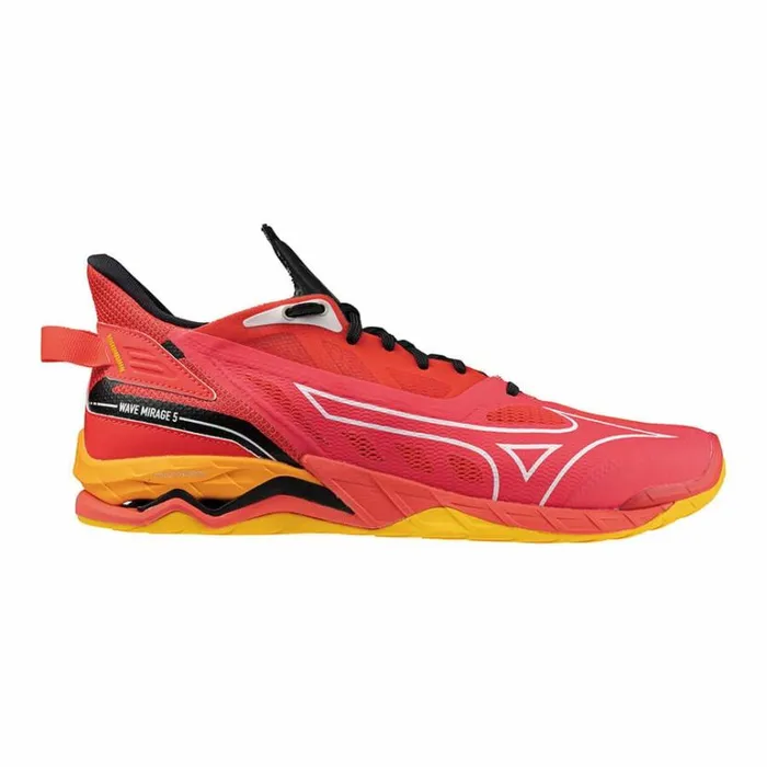 Mizuno WAVE MIRAGE 5 Radiant Redwhitecarrot Curl Women Handball Mizuno WAVE MIRAGE 5 Radiant Redwhitecarrot Curl Women Handball
