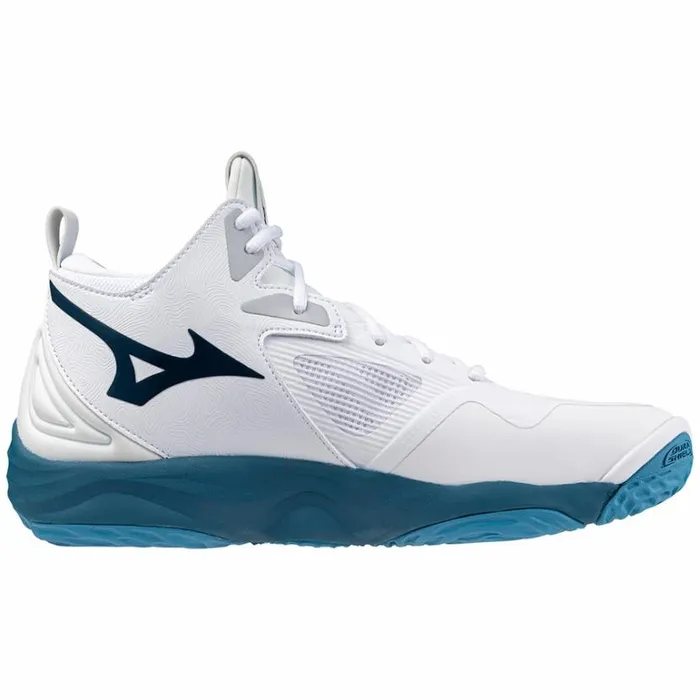 Mizuno WAVE MOMENTUM 3 MID Whitesailor Bluesilver Women Volleyball Mizuno WAVE MOMENTUM 3 MID Whitesailor Bluesilver Women Volleyball