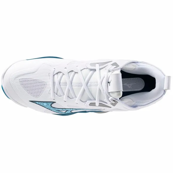 Mizuno WAVE MOMENTUM 3 MID Whitesailor Bluesilver Women Volleyball Mizuno WAVE MOMENTUM 3 MID Whitesailor Bluesilver Women Volleyball
