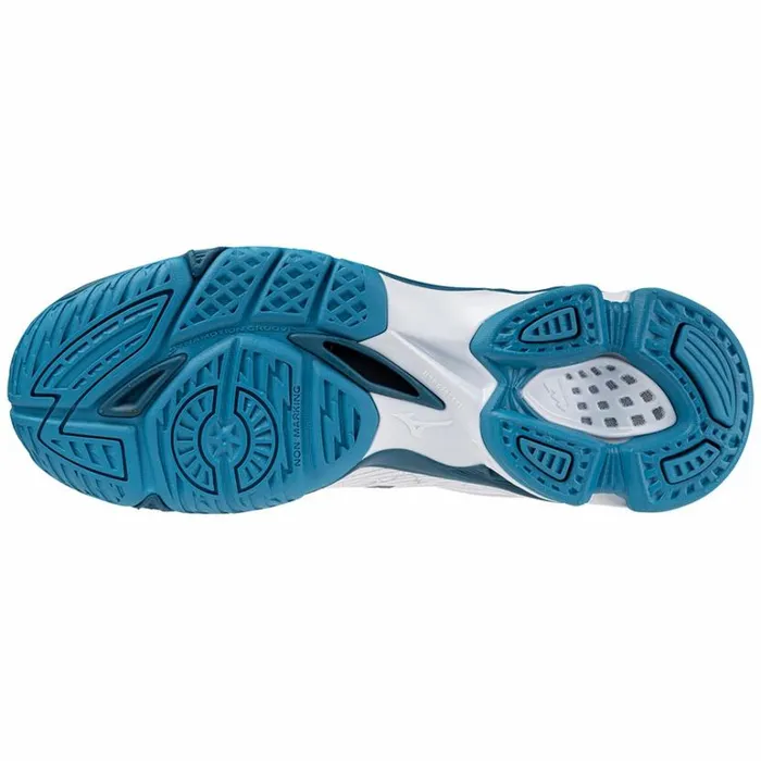 Mizuno WAVE VOLTAGE Whitesailor Bluesilver Women Volleyball Mizuno WAVE VOLTAGE Whitesailor Bluesilver Women Volleyball